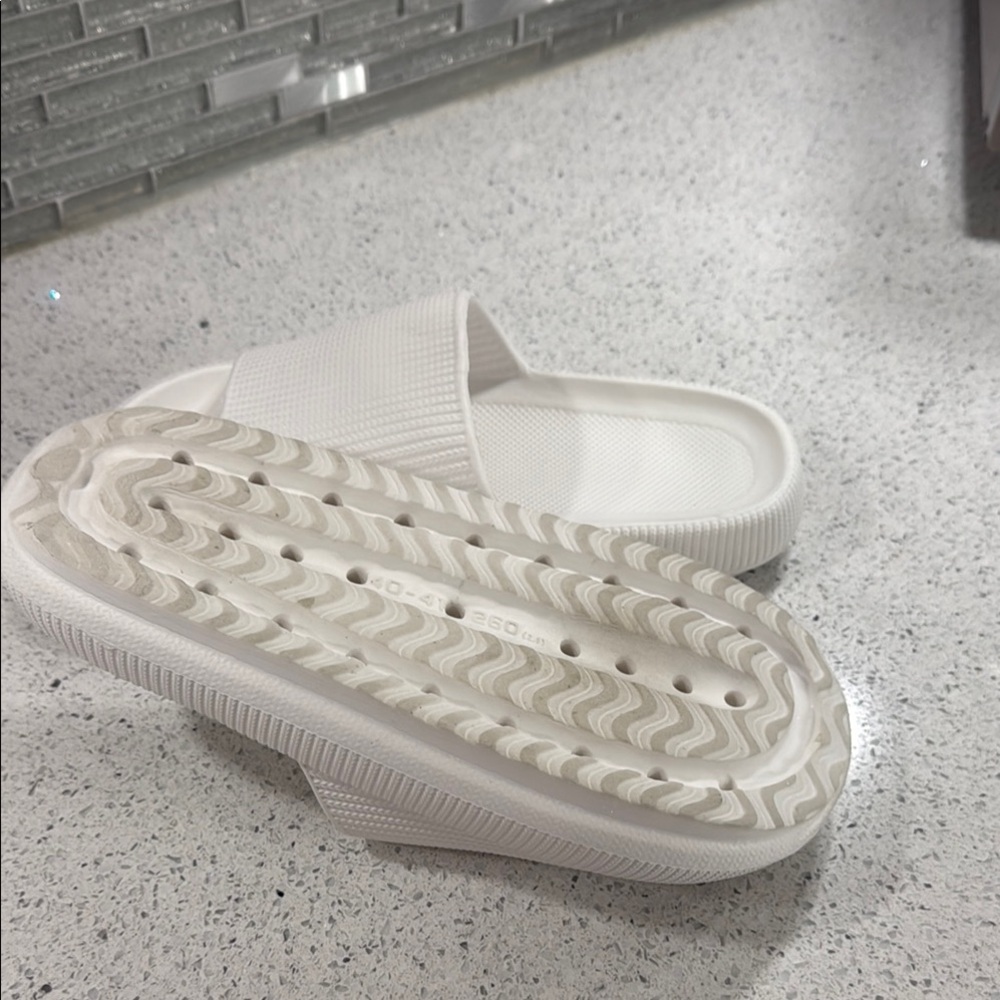 White Slide Sandals - Picture 3 of 3